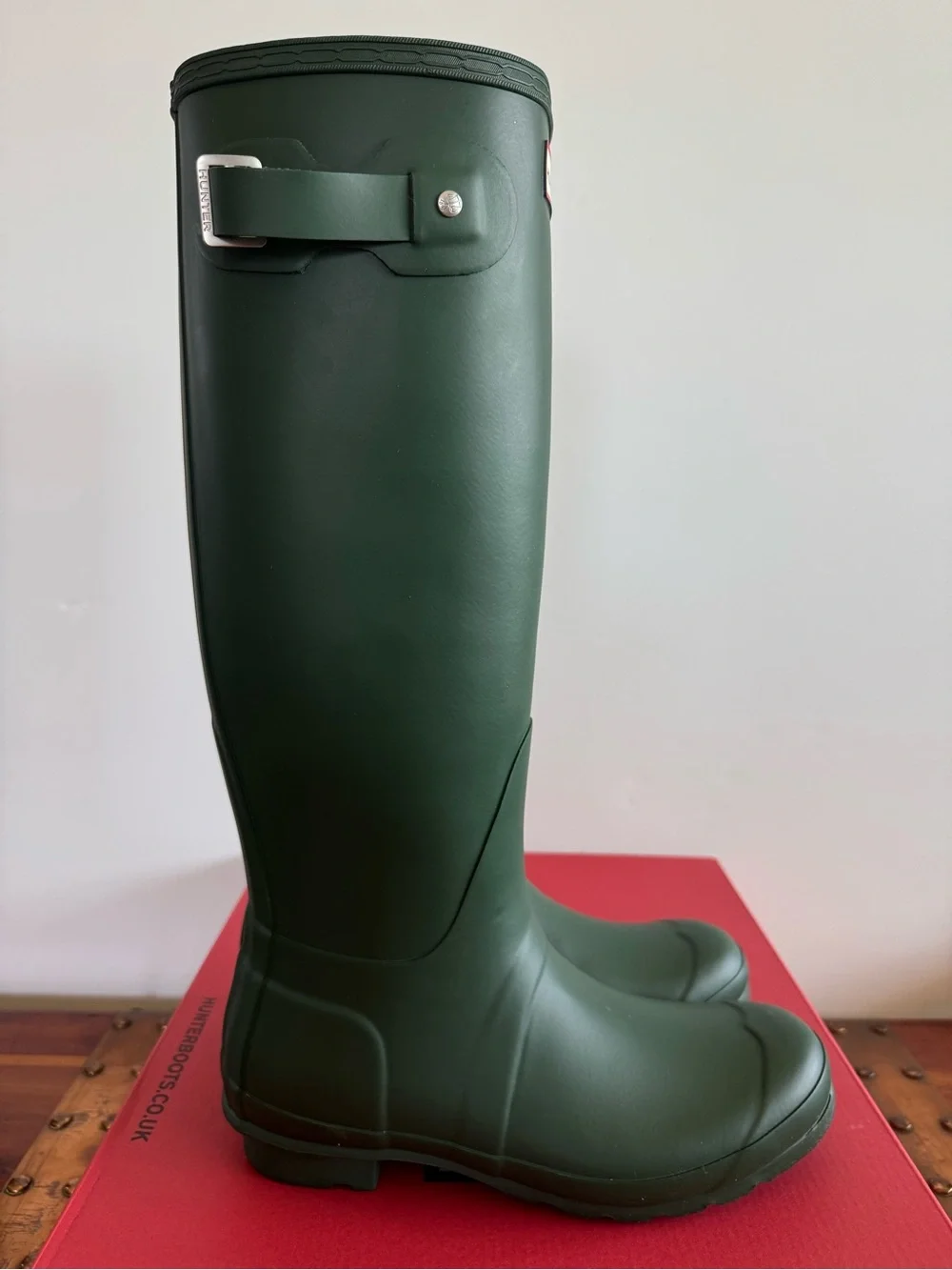 Hunter Original Tall Rain Boots Green Women’s Size 8 Waterproof